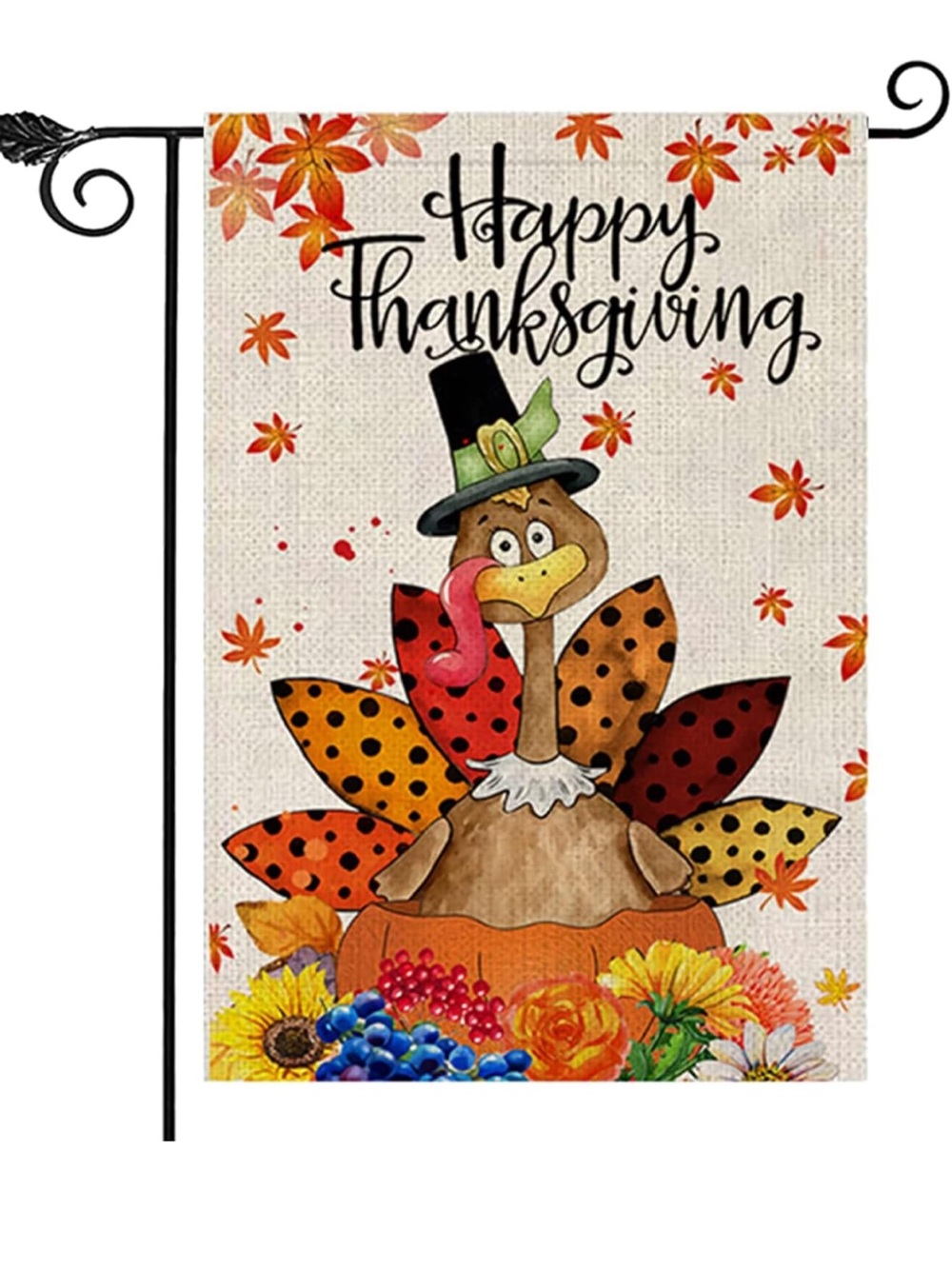 Happy Thanksgiving "Be Thankful" Turkey Garden Flag (12.5" x 18")